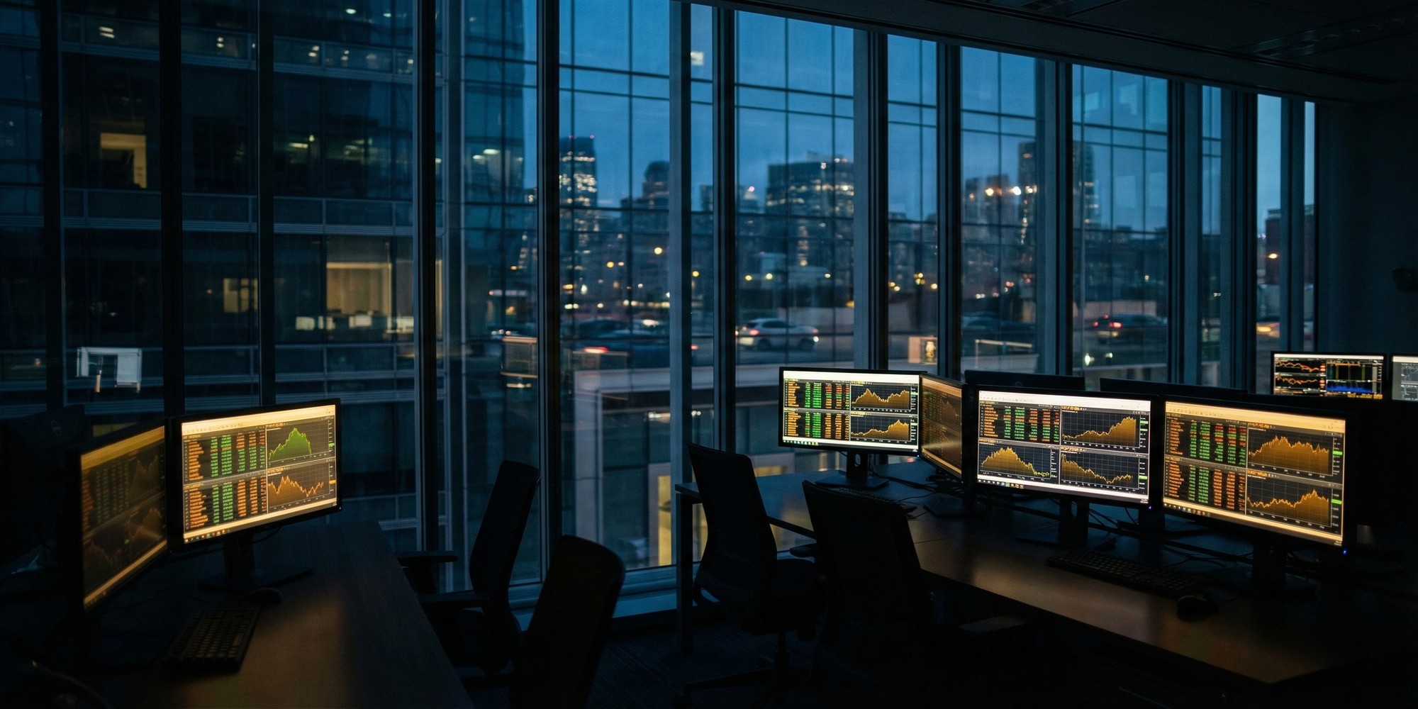 Forex trading screens displaying USD/JPY and global currency pairs with financial data visualizations in a dark trading environment