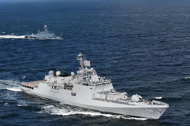 INS Tabar docked at Esbjerg Harbour, Denmark for a two-day naval visit.