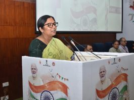 MoS Savitri Thakur with Women Field Functionaries at Vigyan Bhawan